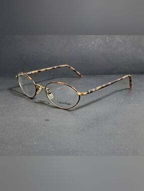 Vintage NOS Calvin Klein 245 557 Eyeglasses Oval Gold/ Tortoise Unisex Italy